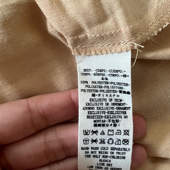 FREE PEOPLE Lace Long Sleeve Tunic Dress Yellow Sz L - Picture 6 of 7